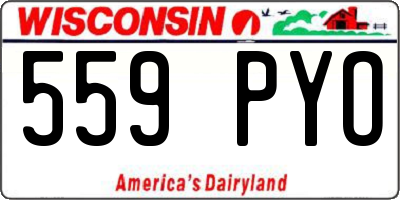 WI license plate 559PYO