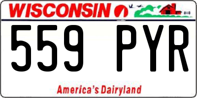 WI license plate 559PYR