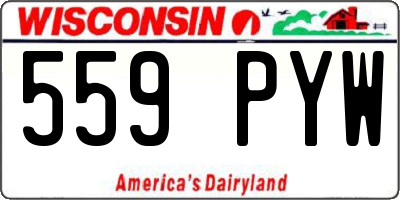 WI license plate 559PYW