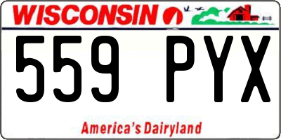 WI license plate 559PYX