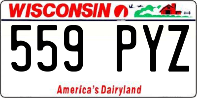 WI license plate 559PYZ