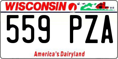 WI license plate 559PZA