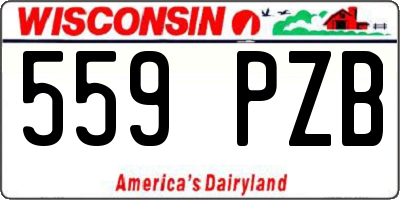 WI license plate 559PZB