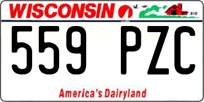 WI license plate 559PZC
