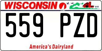 WI license plate 559PZD