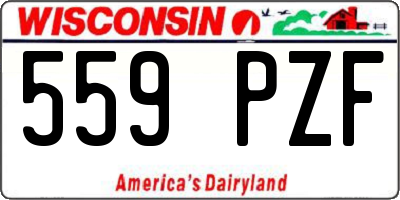 WI license plate 559PZF