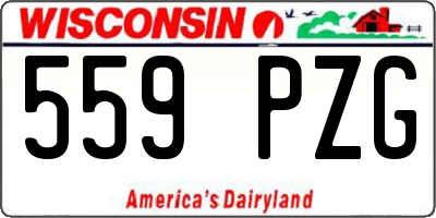 WI license plate 559PZG