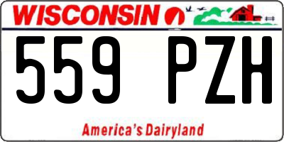 WI license plate 559PZH
