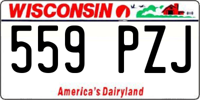 WI license plate 559PZJ