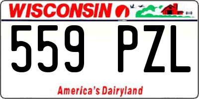 WI license plate 559PZL