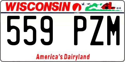 WI license plate 559PZM