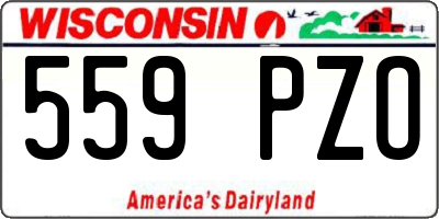 WI license plate 559PZO