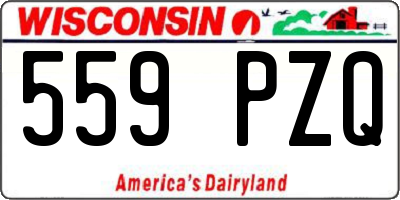 WI license plate 559PZQ