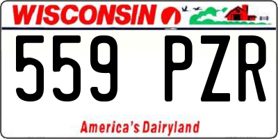 WI license plate 559PZR
