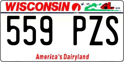 WI license plate 559PZS