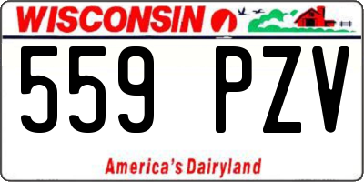 WI license plate 559PZV