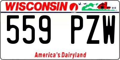 WI license plate 559PZW