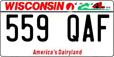 WI license plate 559QAF