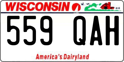 WI license plate 559QAH