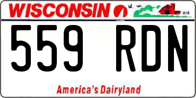 WI license plate 559RDN