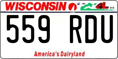 WI license plate 559RDU