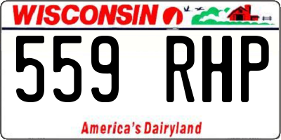 WI license plate 559RHP