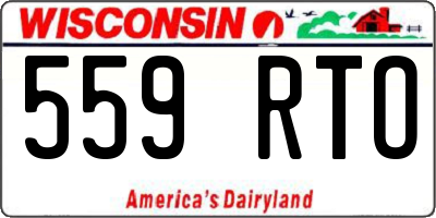 WI license plate 559RTO