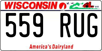 WI license plate 559RUG