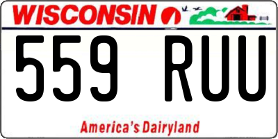 WI license plate 559RUU