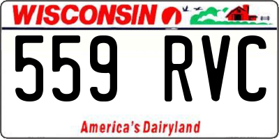 WI license plate 559RVC