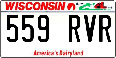 WI license plate 559RVR