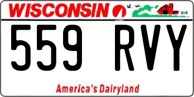 WI license plate 559RVY