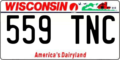 WI license plate 559TNC