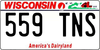 WI license plate 559TNS