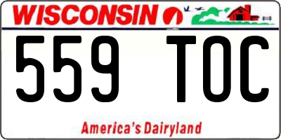 WI license plate 559TOC