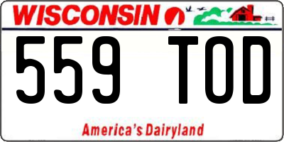 WI license plate 559TOD