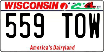 WI license plate 559TOW