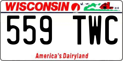 WI license plate 559TWC