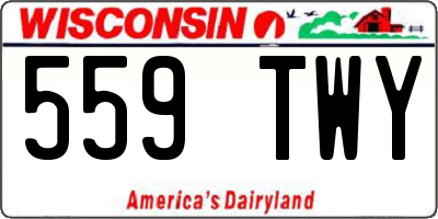 WI license plate 559TWY