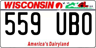 WI license plate 559UBO