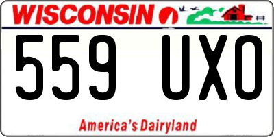 WI license plate 559UXO