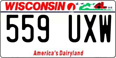 WI license plate 559UXW