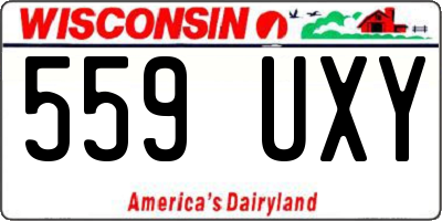 WI license plate 559UXY