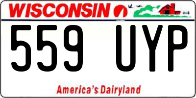 WI license plate 559UYP