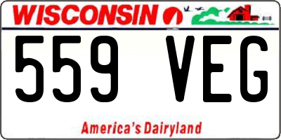 WI license plate 559VEG