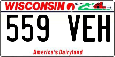 WI license plate 559VEH