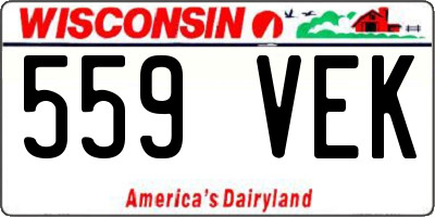 WI license plate 559VEK