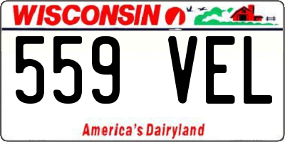 WI license plate 559VEL
