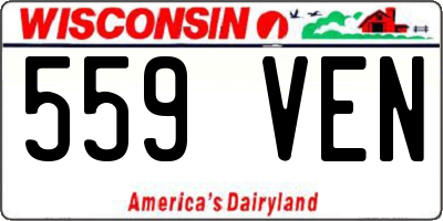 WI license plate 559VEN