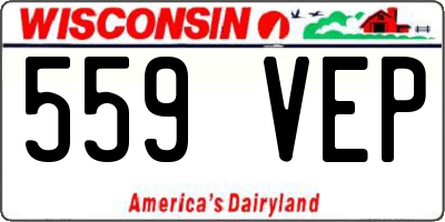 WI license plate 559VEP